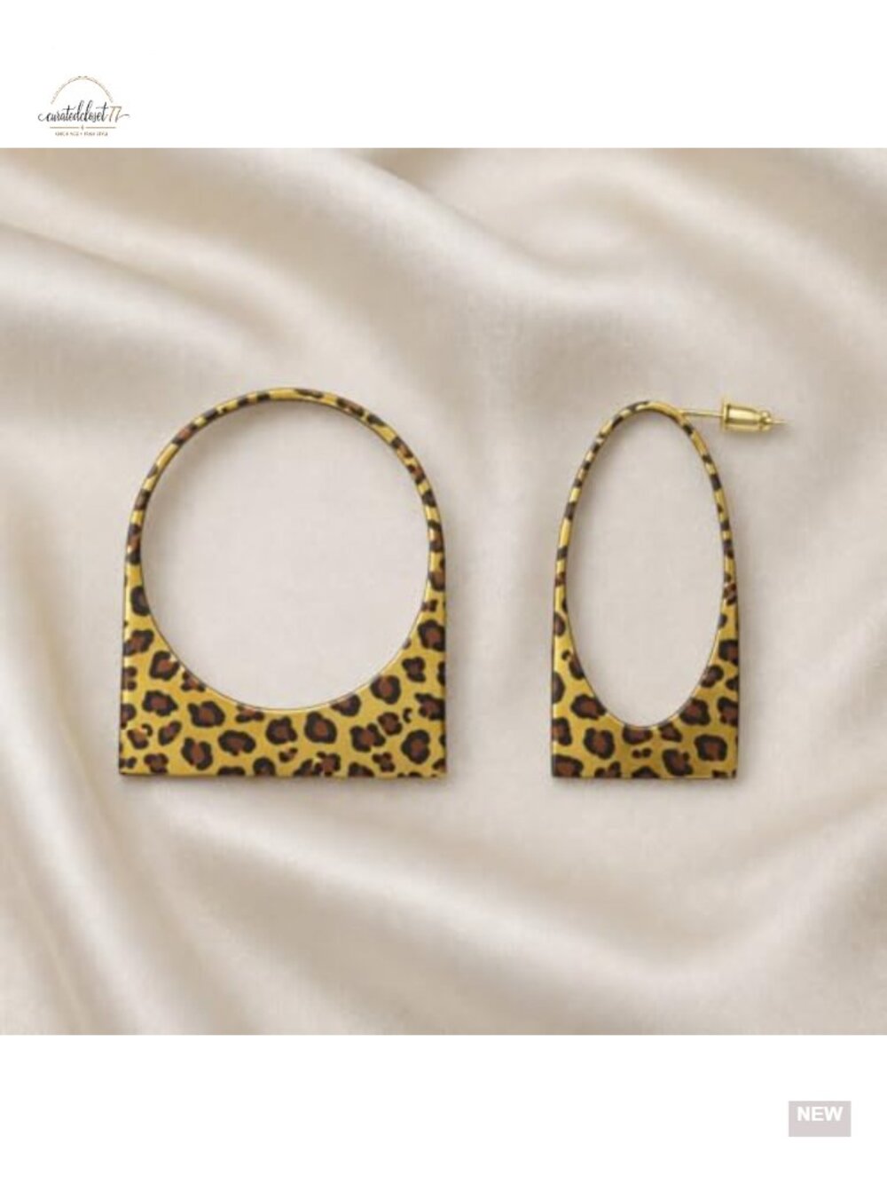 Chunky Large Statement Geometric Hoop Earrings, Stainless Steel Lightweight - Picture 3 of 6